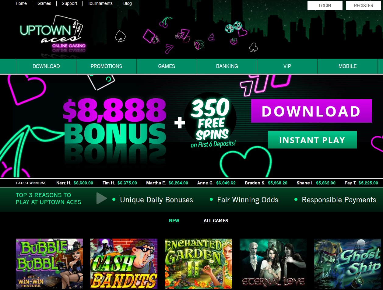 Home -
                                                          Latest Online
                                                          Casino Games
                                                          and Slots at
                                                          Uptown Aces